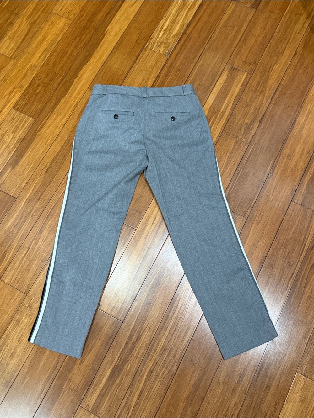 Banana Republic Avery Gray Capri Pants with Black & White Side Stripes - Picture 4 of 4